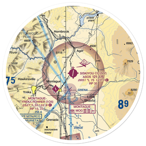 Siskiyou County Airport (SIY) VFR Sectional Sticker (30 mile)