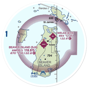 Beaver Island Airport (SJX) VFR Sectional Sticker (20 mile)