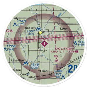 Sac City Municipal Airport (SKI) VFR Sectional Sticker (20 mile)