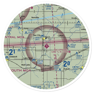 Sac City Municipal Airport (SKI) VFR Sectional Sticker (30 mile)