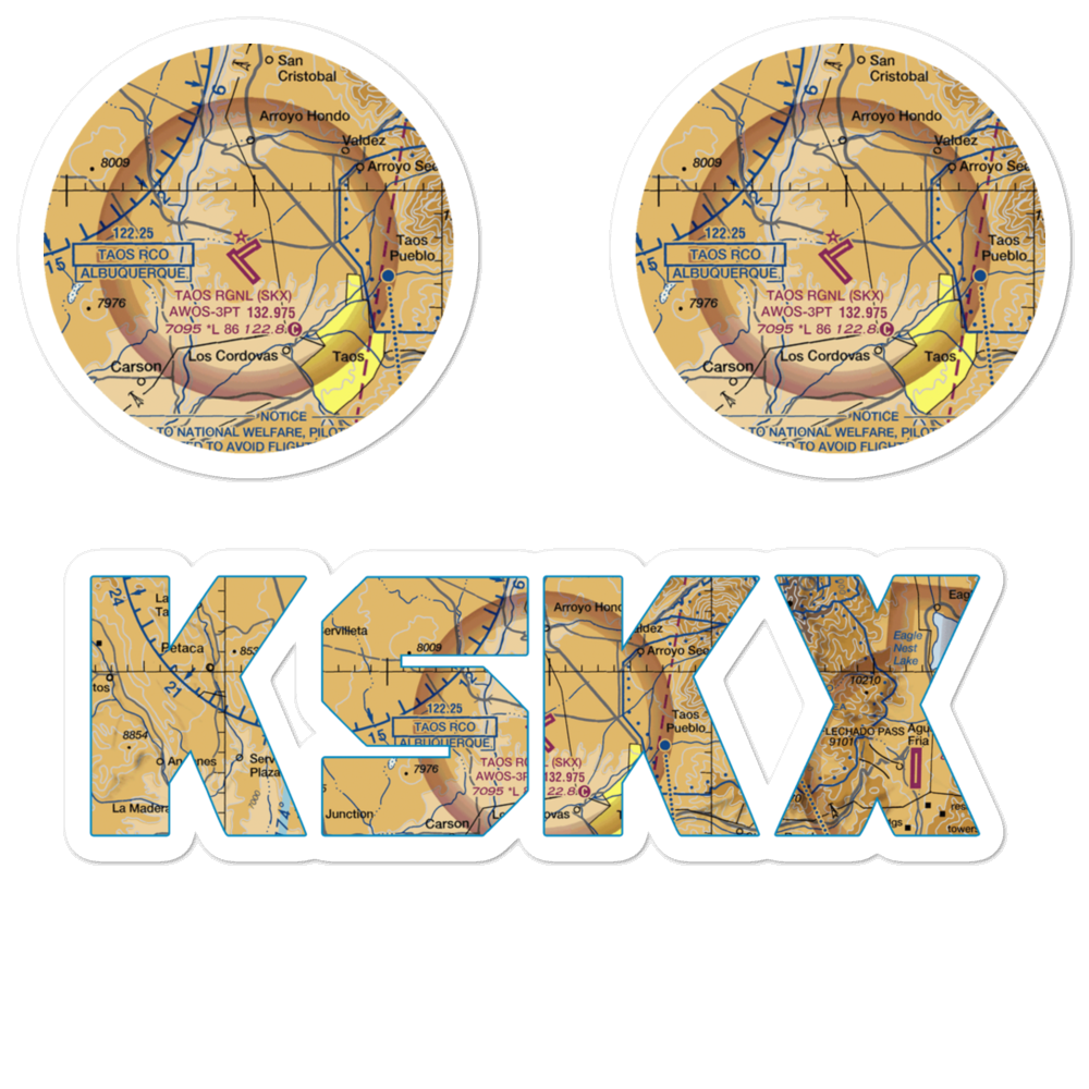 Taos Regional Airport (SKX) VFR Sectional Sticker Pack 