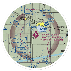 Storm Lake Municipal Airport (SLB) VFR Sectional Sticker (20 mile)