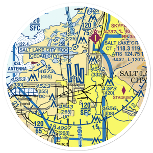 Salt Lake City International Airport (SLC) VFR Sectional Sticker (20 mile)