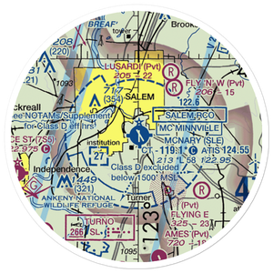 Salem Municipal Airport/McNary Field (SLE) VFR Sectional Sticker (20 mile)