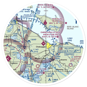 Cheboygan County Airport (SLH) VFR Sectional Sticker (30 mile)
