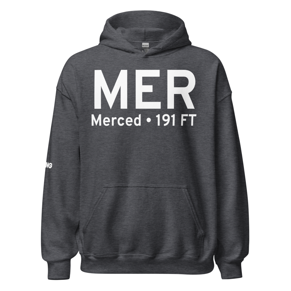 Merced (KMER) Airport Hoodie Sweatshirt 
