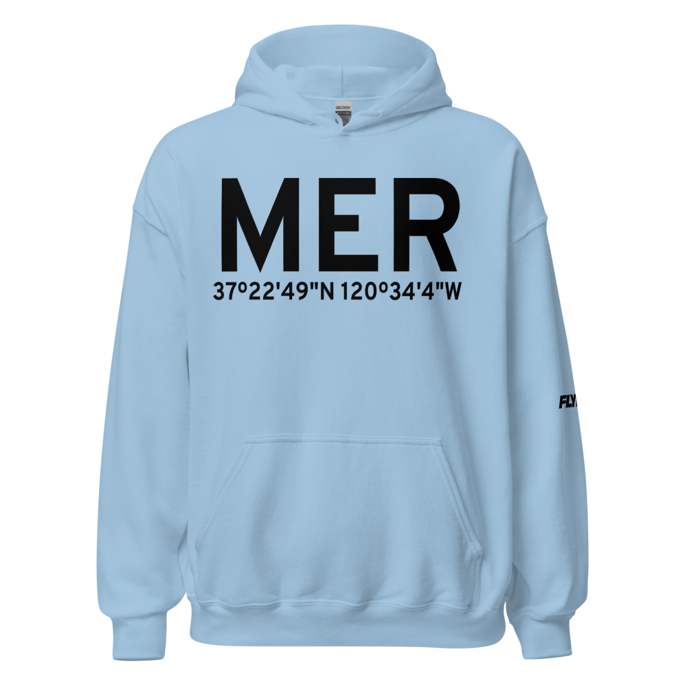 Merced (KMER) Airport Hoodie Sweatshirt 
