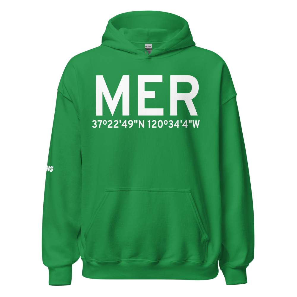 Merced (KMER) Airport Hoodie Sweatshirt 