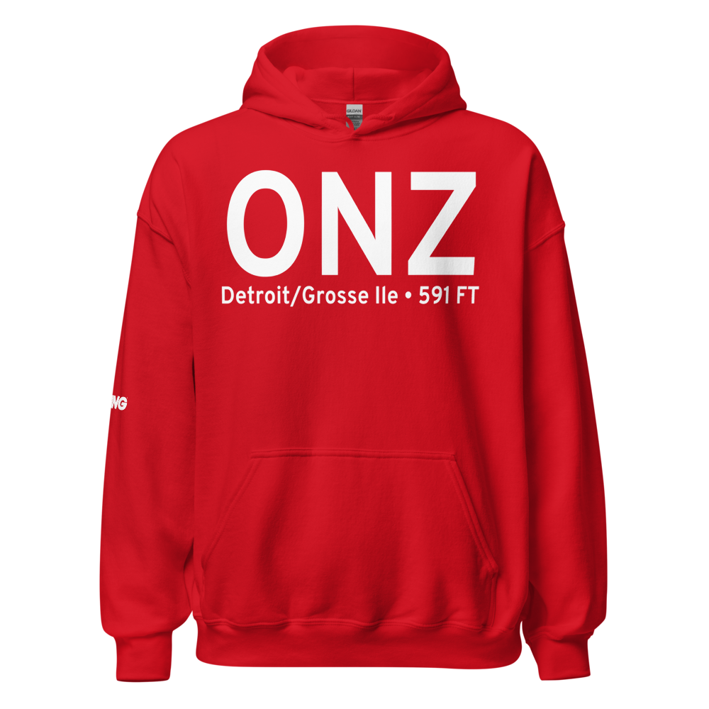 Detroit/Grosse Ile (KONZ) Airport Hoodie Sweatshirt 