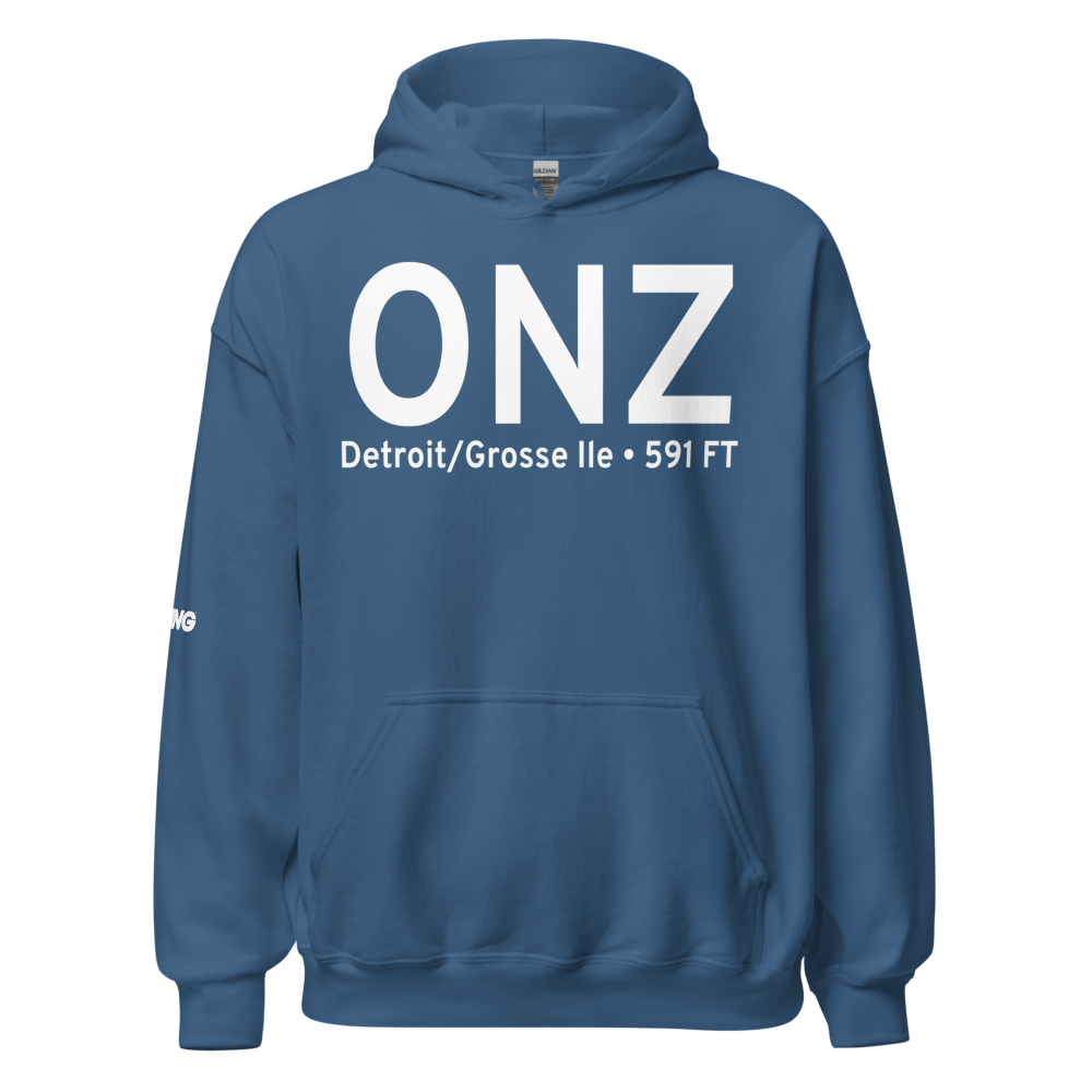 Detroit/Grosse Ile (KONZ) Airport Hoodie Sweatshirt 