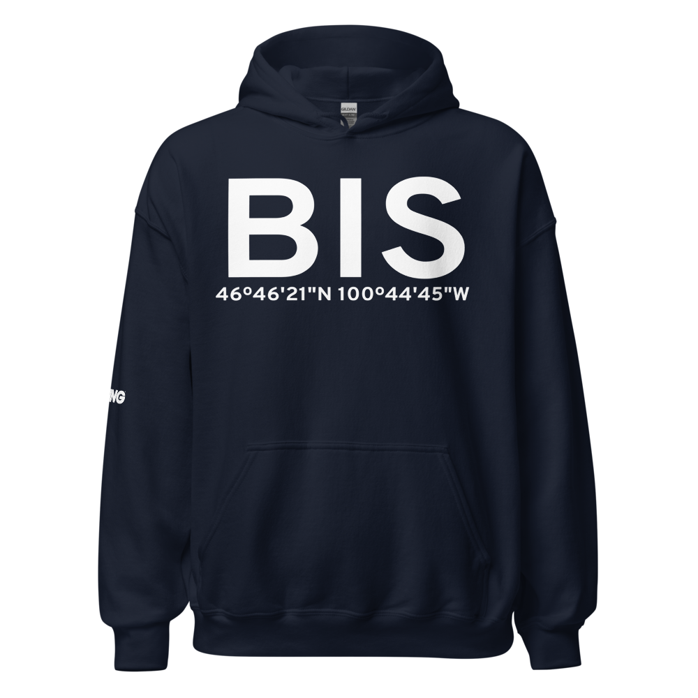 Bismarck (KBIS) Airport Hoodie Sweatshirt 