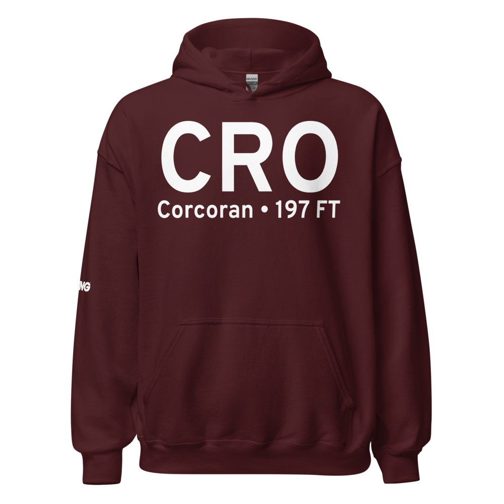 Corcoran (KCRO) Airport Hoodie Sweatshirt 