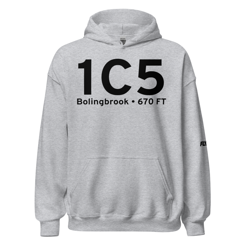 Bolingbrook (K1C5) Airport Hoodie Sweatshirt 