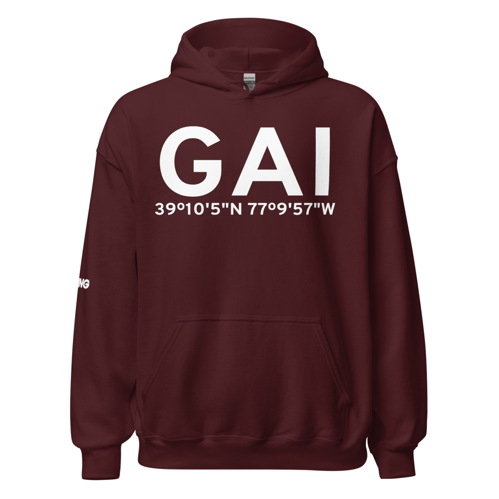 Gaithersburg (KGAI) Airport Hoodie Sweatshirt 