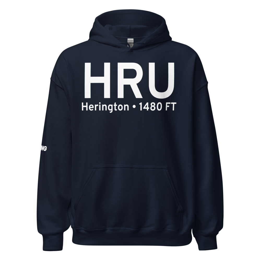 Herington (KHRU) Airport Hoodie Sweatshirt 