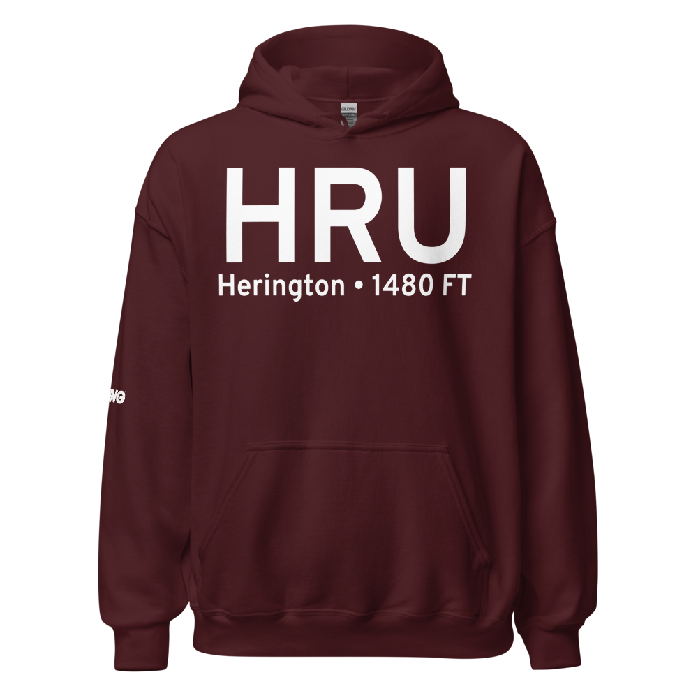 Herington (KHRU) Airport Hoodie Sweatshirt 