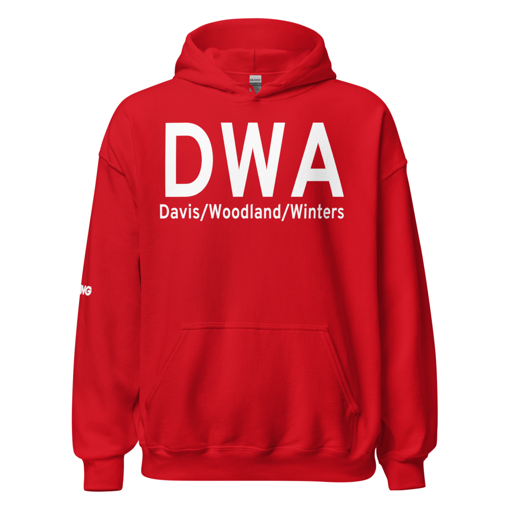 Davis/Woodland/Winters (KDWA) Airport Hoodie Sweatshirt 
