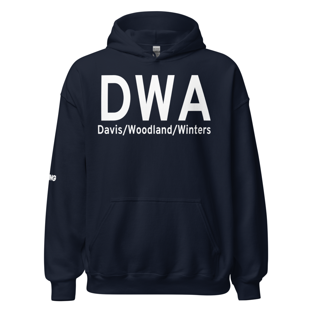 Davis/Woodland/Winters (KDWA) Airport Hoodie Sweatshirt 