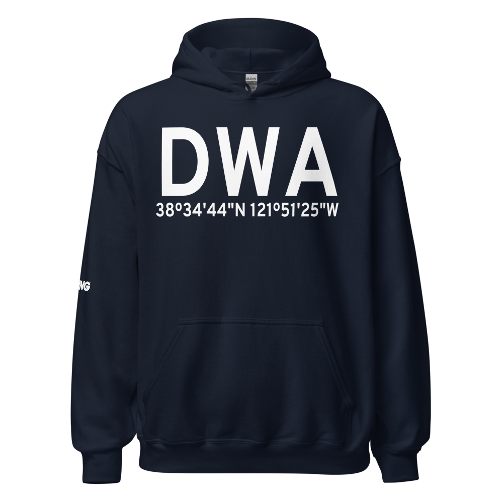 Davis/Woodland/Winters (KDWA) Airport Hoodie Sweatshirt 