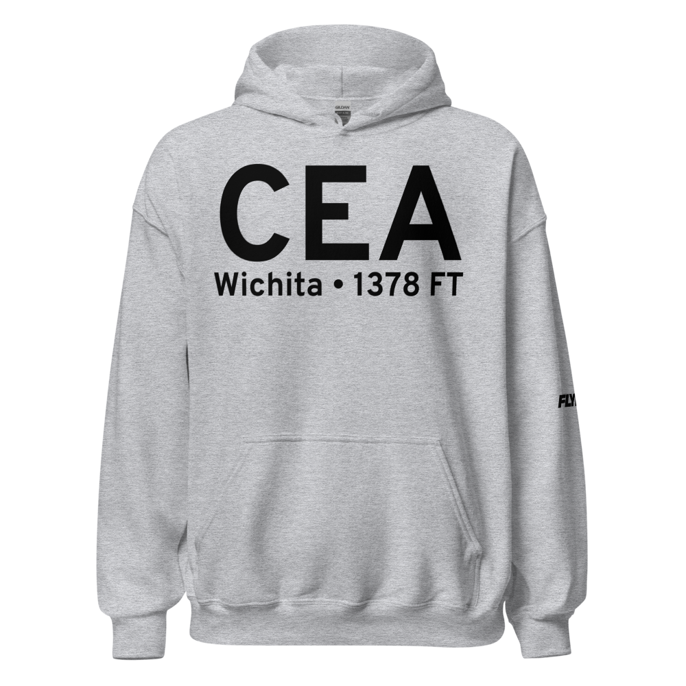 Wichita (KCEA) Airport Hoodie Sweatshirt 