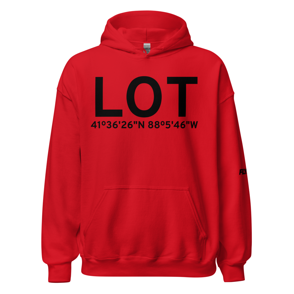 Chicago/Romeoville (KLOT) Airport Hoodie Sweatshirt 