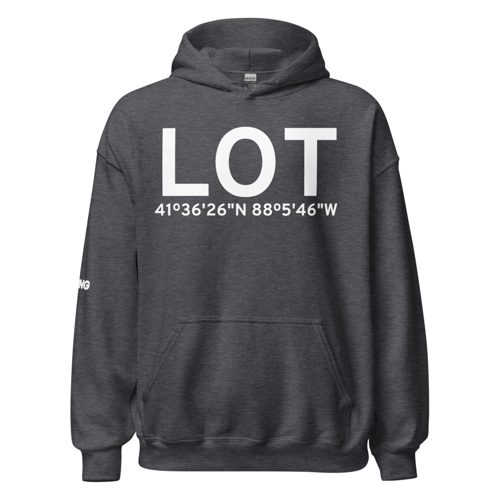 Chicago/Romeoville (KLOT) Airport Hoodie Sweatshirt 