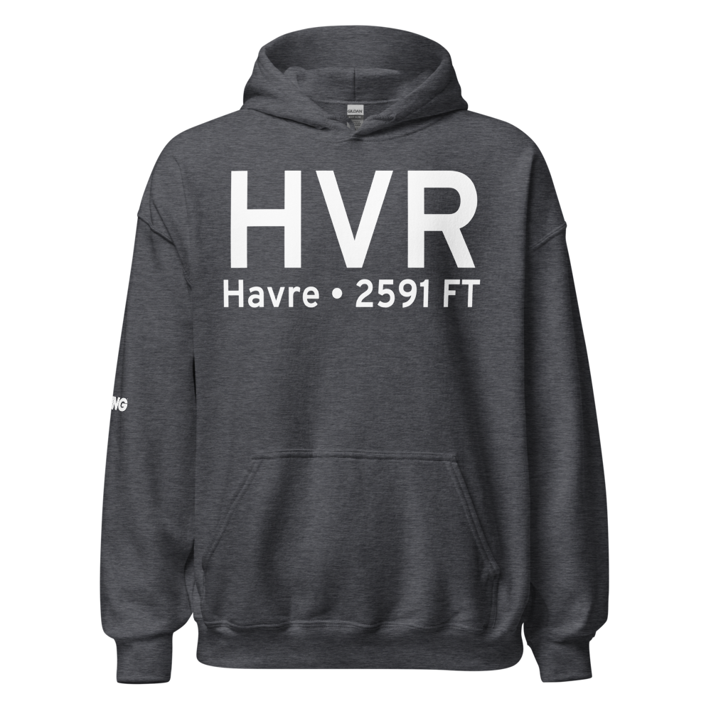 Havre (KHVR) Airport Hoodie Sweatshirt 