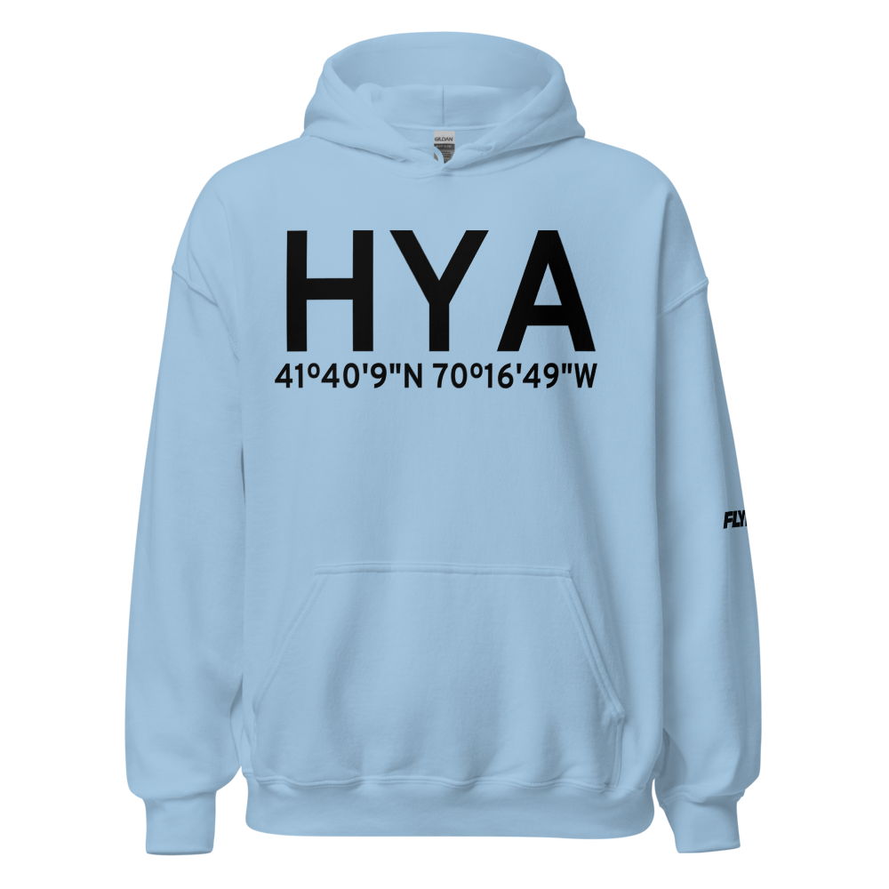 Hyannis (KHYA) Airport Hoodie Sweatshirt 
