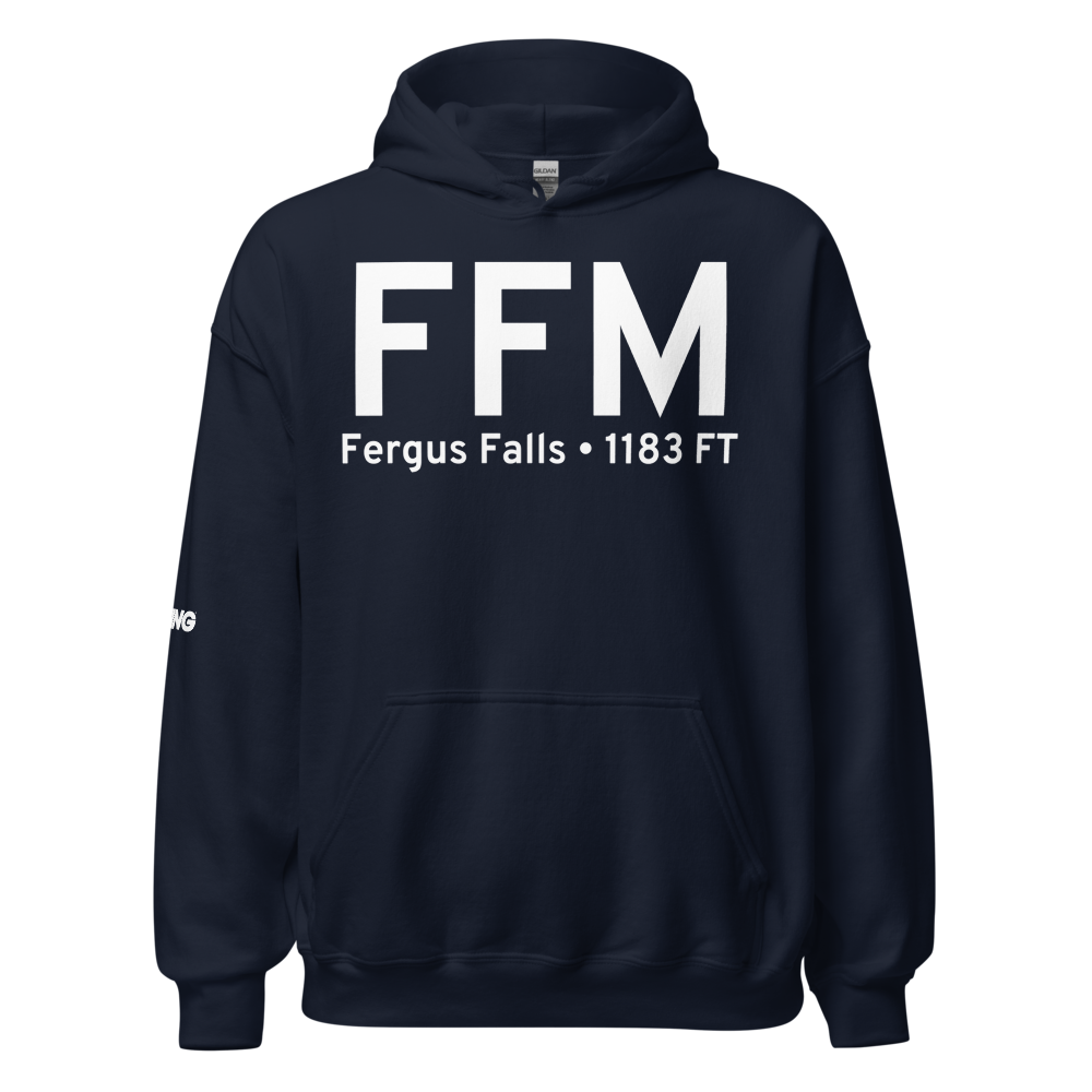 Fergus Falls (KFFM) Airport Hoodie Sweatshirt 