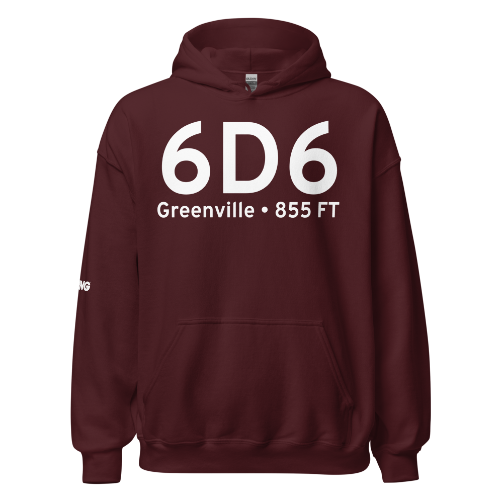 Greenville (K6D6) Airport Hoodie Sweatshirt 