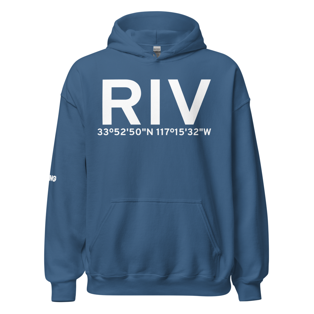 Riverside (KRIV) Airport Hoodie Sweatshirt 