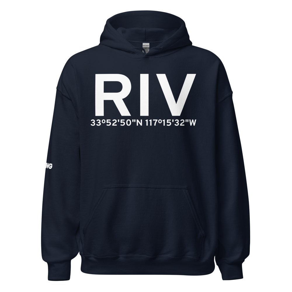 Riverside (KRIV) Airport Hoodie Sweatshirt 