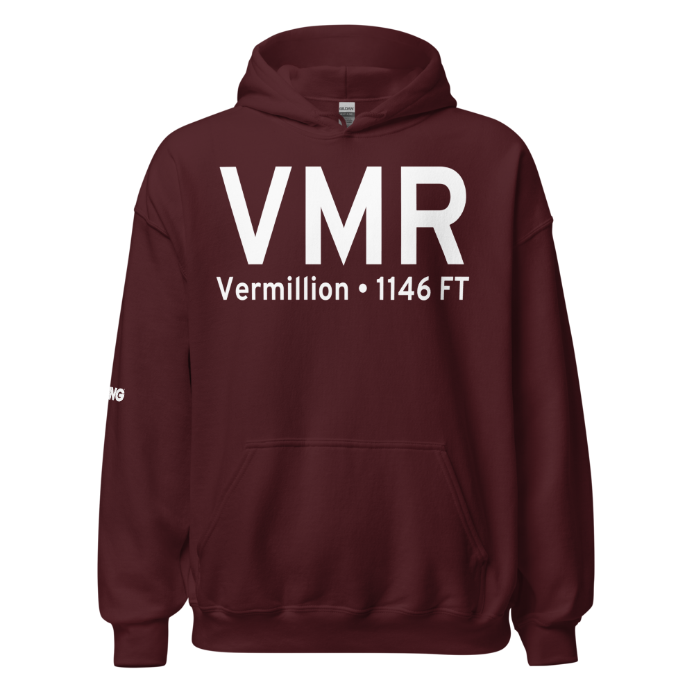 Vermillion (KVMR) Airport Hoodie Sweatshirt 