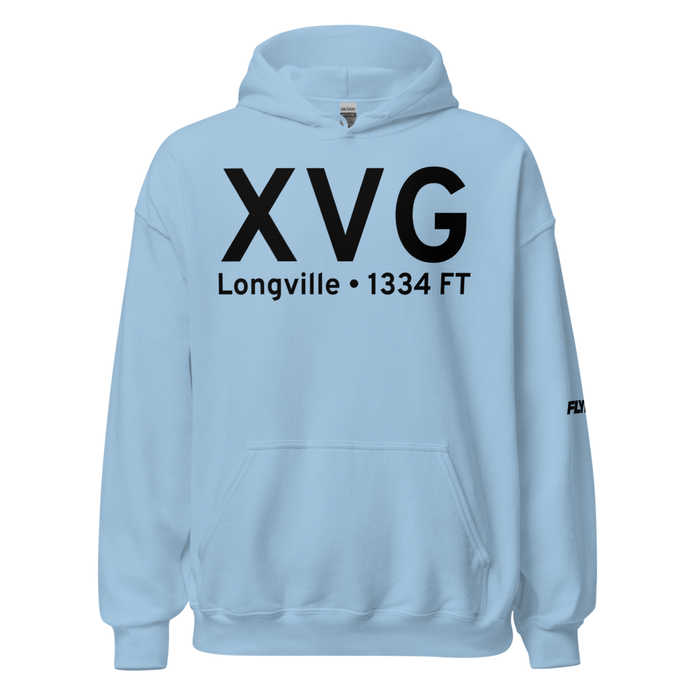 Longville (KXVG) Airport Hoodie Sweatshirt 