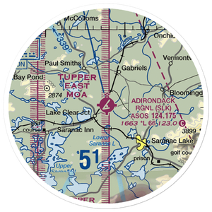 Adirondack Regional Airport (SLK) VFR Sectional Sticker (20 mile)