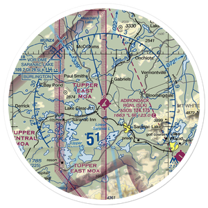 Adirondack Regional Airport (SLK) VFR Sectional Sticker (30 mile)