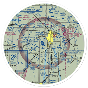 Salina Municipal Airport (SLN) VFR Sectional Sticker (30 mile)