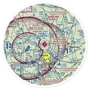 Sumter Airport (SMS) VFR Sectional Sticker (30 mile)