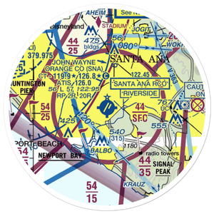 John Wayne Airport-Orange County Airport (SNA) VFR Sectional Sticker (20 mile)