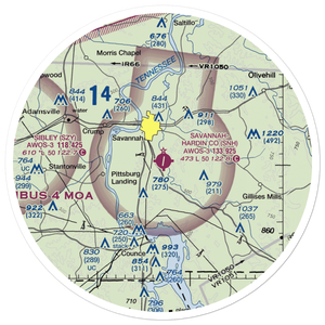 Savannah Hardin County Airport (SNH) VFR Sectional Sticker (30 mile)