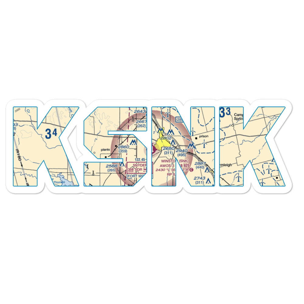 Winston Field (SNK) VFR Sectional Sticker 