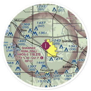 Shawnee Regional Airport (SNL) VFR Sectional Sticker (20 mile)