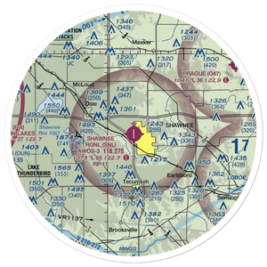 Shawnee Regional Airport (SNL) VFR Sectional Sticker (30 mile)