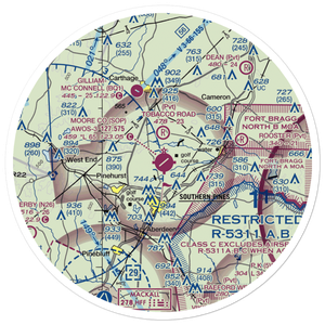 Moore County Airport (SOP) VFR Sectional Sticker (30 mile)