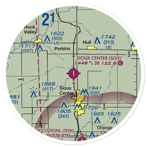 Sioux Center Municipal Airport (SOY) VFR Sectional Sticker (20 mile)