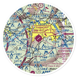 Spartanburg Downtown Memorial Airport (SPA) VFR Sectional Sticker (20 mile)