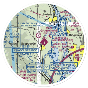 Scappoose Industrial Airpark (SPB) VFR Sectional Sticker (20 mile)