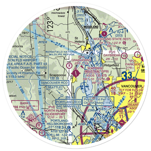 Scappoose Industrial Airpark (SPB) VFR Sectional Sticker (30 mile)