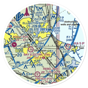 Houston Gulf Airport (SPX) VFR Sectional Sticker (20 mile)