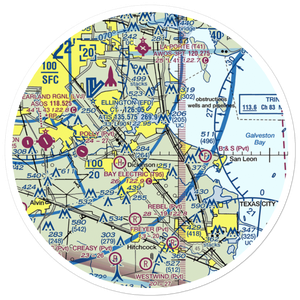 Houston Gulf Airport (SPX) VFR Sectional Sticker (30 mile)